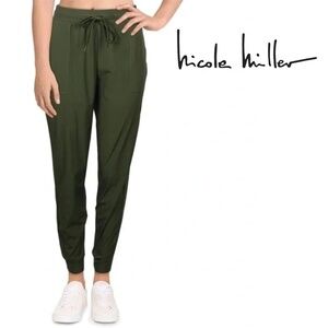 Nicole Miller Track Athletic Pants Jogging Fitness Activewear Media Pockets